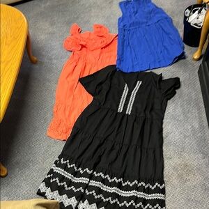 3 Stylish Dresses - Black, Blue, and Orange size xl get all 3! Excellent